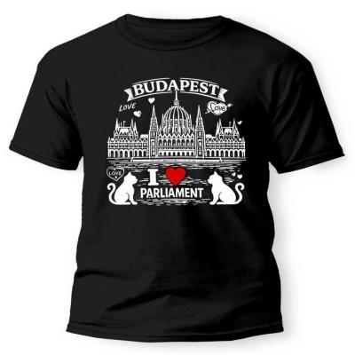 Budapest Polo I Love Parliament Px339 Fekete