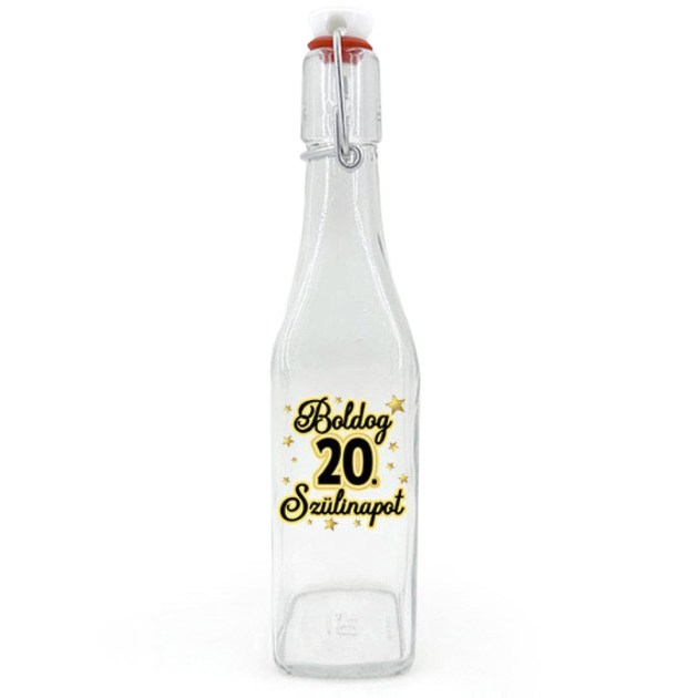 Csu003 Csatos Uveg 500ml Boldog 20. Szulinapot Ajandek 20. Szulinapra