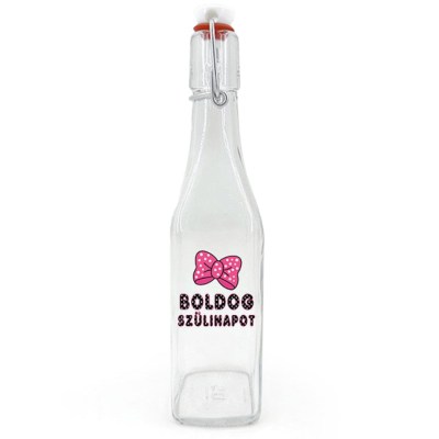 Csu010 Csatos Uveg 500ml Boldog Szulinapot Masnis Fekete Felirat Ajandek Szulinapra