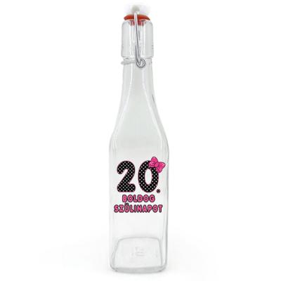 Csu012 Csatos Uveg 500ml Boldog 20. Szulinapot Masnis Ajandek 20. Szulinapra