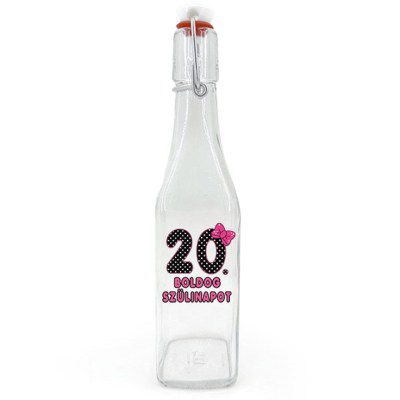 Csu012 Csatos Uveg 500ml Boldog 20. Szulinapot Masnis Ajandek 20. Szulinapra