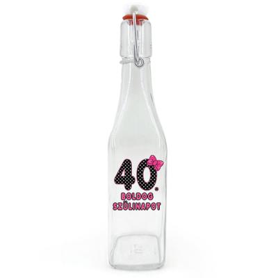 Csu014 Csatos Uveg 500ml Boldog 40. Szulinapot Masnis Ajandek 40. Szulinapra
