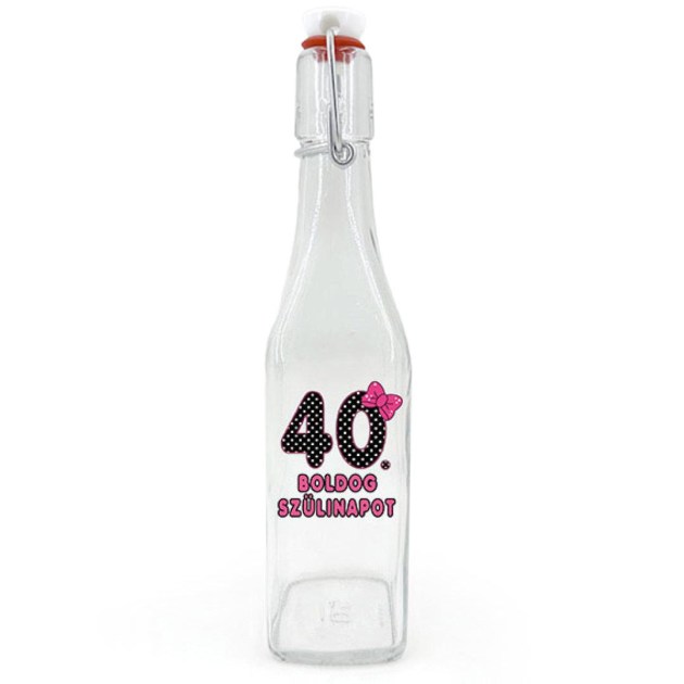 Csu014 Csatos Uveg 500ml Boldog 40. Szulinapot Masnis Ajandek 40. Szulinapra