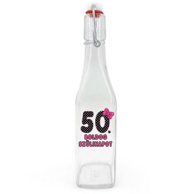 Csu015 Csatos Uveg 500ml Boldog 50. Szulinapot Masnis Ajandek 50. Szulinapra