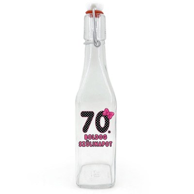 Csu017 Csatos Uveg 500ml Boldog 70. Szulinapot Masnis Ajandek 70. Szulinapra
