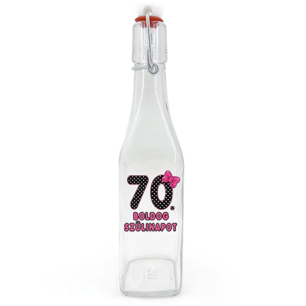 Csu017 Csatos Uveg 500ml Boldog 70. Szulinapot Masnis Ajandek 70. Szulinapra