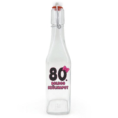 Csu018 Csatos Uveg 500ml Boldog 80. Szulinapot Masnis Ajandek 80. Szulinapra