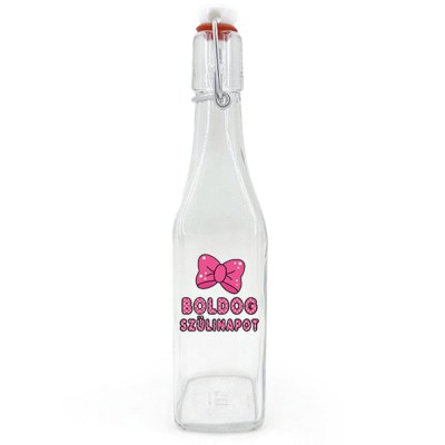 Csu019 Csatos Uveg 500ml Boldog Szulinapot Masnis Pink Felirat Ajandek Szulinapra