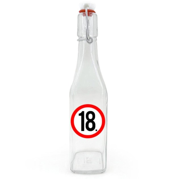 Csu044 Csatos Uveg 500ml 18 Karikas Ajandek 18. Szulinapra