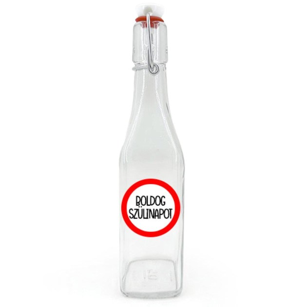Csu052 Csatos Uveg 500ml Boldog Szulinapot Karikas Ajandek Szulinapra