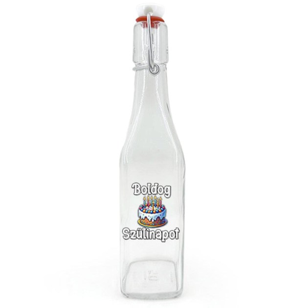 Csu053 Csatos Uveg 500ml Boldog Szulinapot Tortas Ajandek Szulinapra