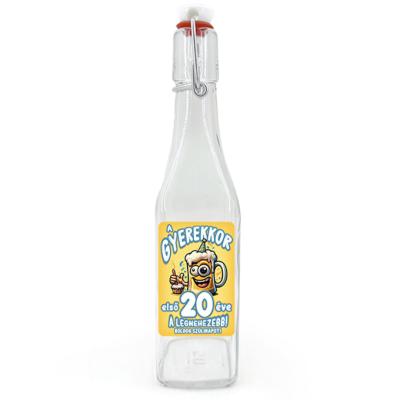 Csu132 Csatos Uveg 500ml A Gyerekkor Elso 20 Eve Ajandek 20. Szulinapra