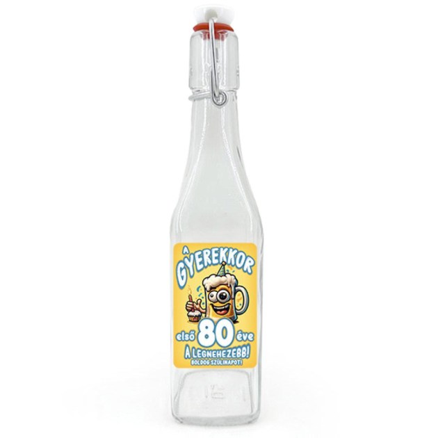 Csu138 Csatos Uveg 500ml A Gyerekkor Elso 80 Eve Ajandek 80. Szulinapra