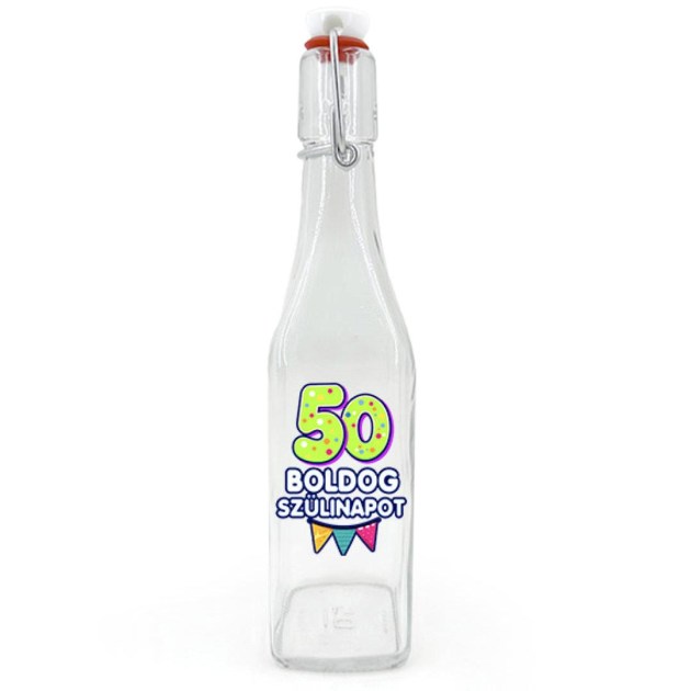 Csu171 Csatos Uveg 500ml 50 Boldog Szulinapot Ajandek 50. Szulinapra