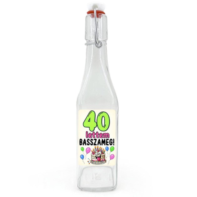 Csu181 Csatos Uveg 500ml 40 Lettem Ajandek 40 Szulinapra