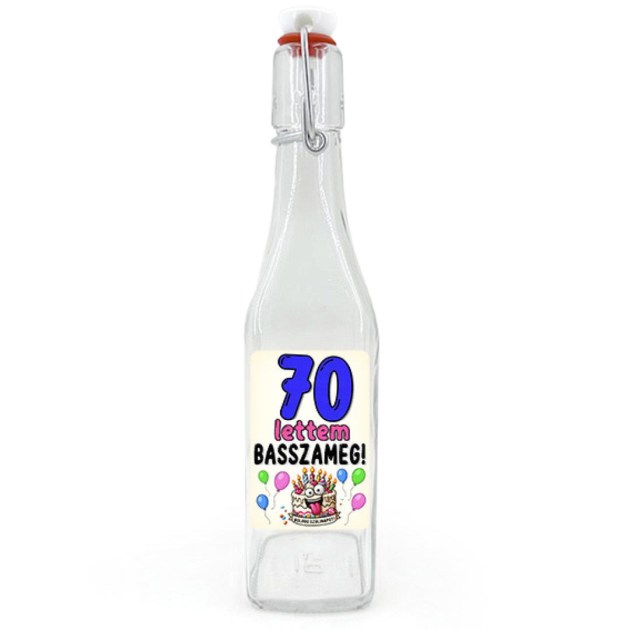 Csu184 Csatos Uveg 500ml 70 Lettem Ajandek 70 Szulinapra