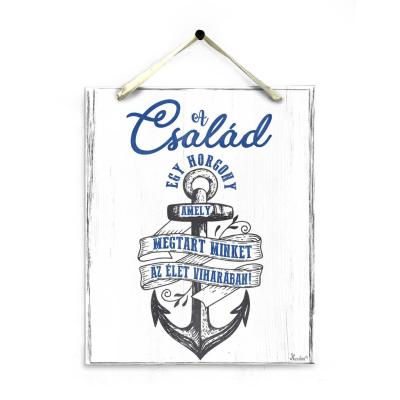 Dekor Falikep Dekoracios Ajandek Noknek Ferfiaknak A Csalad Egy Horgony Pt042