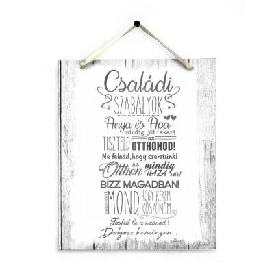 Dekor Falikep Dekoracios Ajandek Noknek Ferfiaknak Csaladi Szabalyok Pt016
