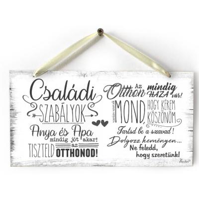Dekor Tabla Tb009 Csaladi Szabalyok Anya Es Apa