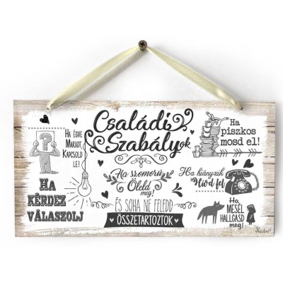 Dekor Tabla Tb010 Csaladi Szabalyok Ha Szomoru