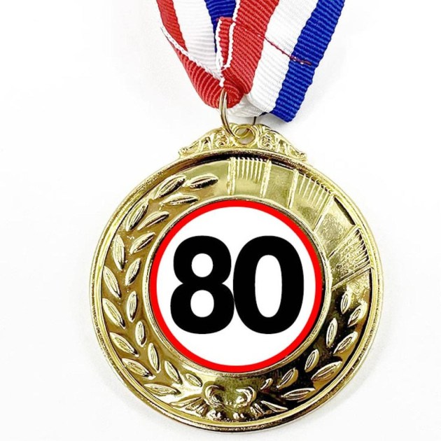 Erm008 Arany Szinu Erem Szalaggal 80 Karikas Ajandek 80 Szulinapra