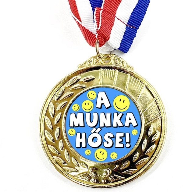 Erm019 Arany Szinu Erem Szalaggal A Munka Hose Kek Ajandek Kolleganak Munkatarsnak