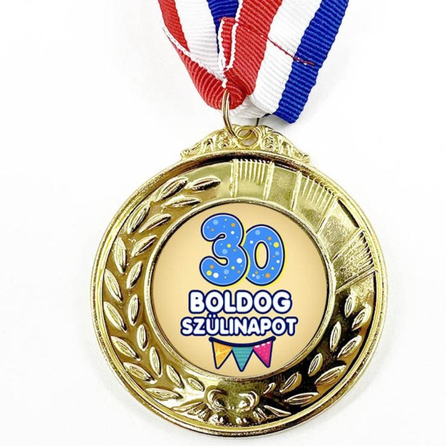 Erm062 Arany Szinu Erem Szalaggal 30 Boldog Szulinapot Ajandek 30 Szulinapra