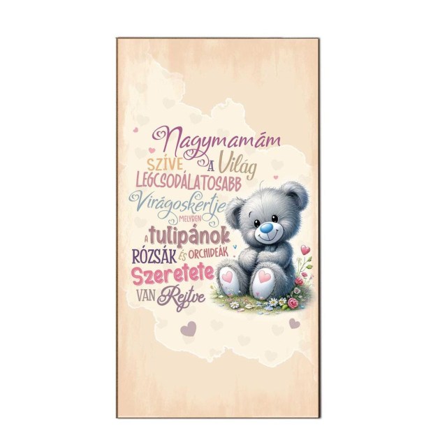 Fa Dekor Tabla Hutomagnes Hfd089 Nagymamam Szive
