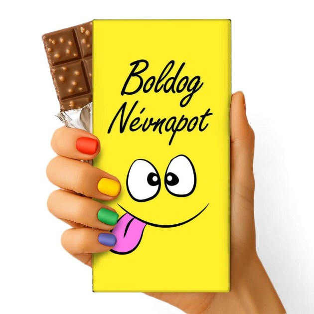 Feliratos Csokolade Csoki Csoda Nevnapi Csoki Nevnapi Ajandek 139 Boldog Nevnapot Sarga Fejes