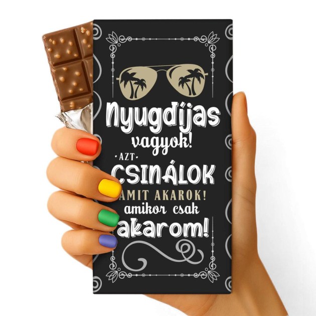 Feliratos Csokolade Nyugdijas Ajandek Csokolade Csoki Csoda Nyugdijas Bucsuztato Ajandek Csoki 085 Nyugdijas Vagyok