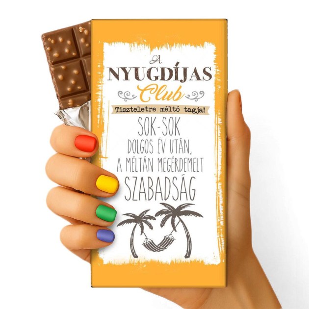 Feliratos Csokolade Nyugdijas Ajandek Csokolade Csoki Csoda Nyugdijas Bucsuztato Ajandek Csoki 150 A Nyugdijas Club