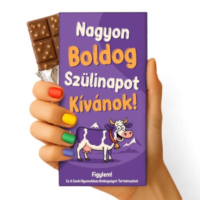 Feliratos Csokolade Vicces Egyedi Csokolade Csoki Csoda Szuletsenapi Csoki 006 Szuletesnapi Ajandek Boldog Szulinapot Lila Tehenes Csoki