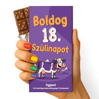 Feliratos Csokolade Vicces Egyedi Csokolade Csoki Csoda Szuletsenapi Csoki 007 Szuletesnapi Ajandek Boldog 18 Szulinapot Lila Tehenes Csoki