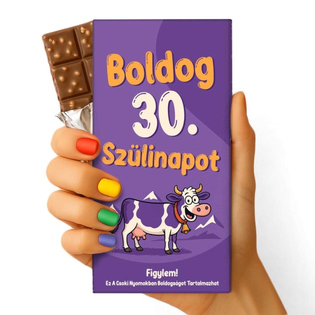 Feliratos Csokolade Vicces Egyedi Csokolade Csoki Csoda Szuletsenapi Csoki 009 Szuletesnapi Ajandek Boldog 30 Szulinapot Lila Tehenes Csoki