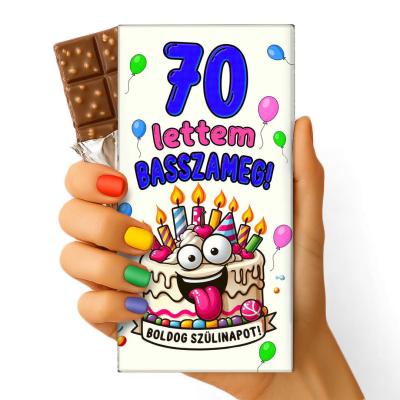 Feliratos Csokolade Vicces Szuletesnapi Ajandek Vicces Csokolade Csoki Csoda 70 Szuletsenapi Ajandek Csoki 125 70 Lettem Basszameg