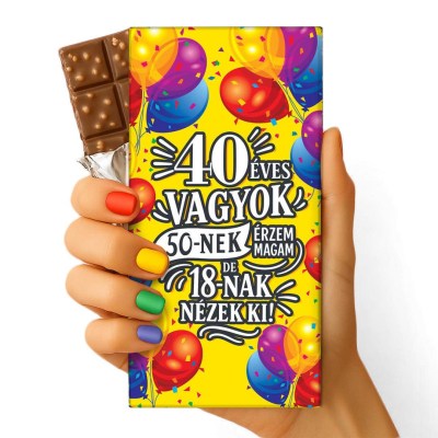Feliratos Csokolade Vicces Szulinapi Ajandek Csokolade Csoki Csoda Szuletsenapi Csoki 047 Szuletesnapi Ajandek 40 Eves Vagyok