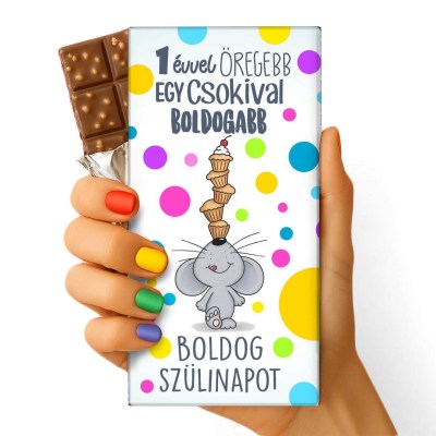 Feliratos Csokolade Vicces Szulinapi Ajandek Szuletsenapi Csoki 056 1 Evvel Oregebb Egy Csokival Boldogabb 1