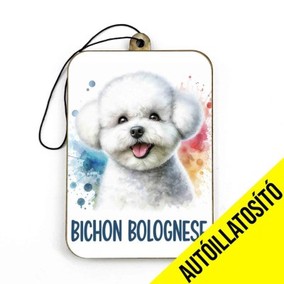 Ill011 Feher Bichon Bolognese Autos Kiegeszito Kutyas Autoillatosito