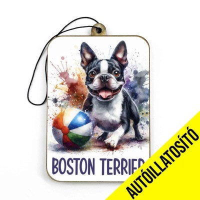 Ill015 Boston Terrier Autos Kiegeszito Kutyas Autoillatosito