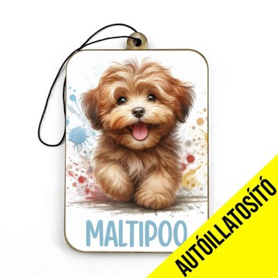 Ill039 Barna Maltipoo Autos Kiegeszito Kutyas Autoillatosito