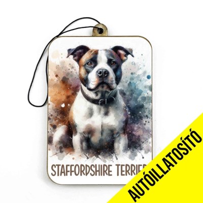 Ill059 Feher Barna Szurke Staffordshire Terrier Autos Kiegeszito Kutyas Autoillatosito
