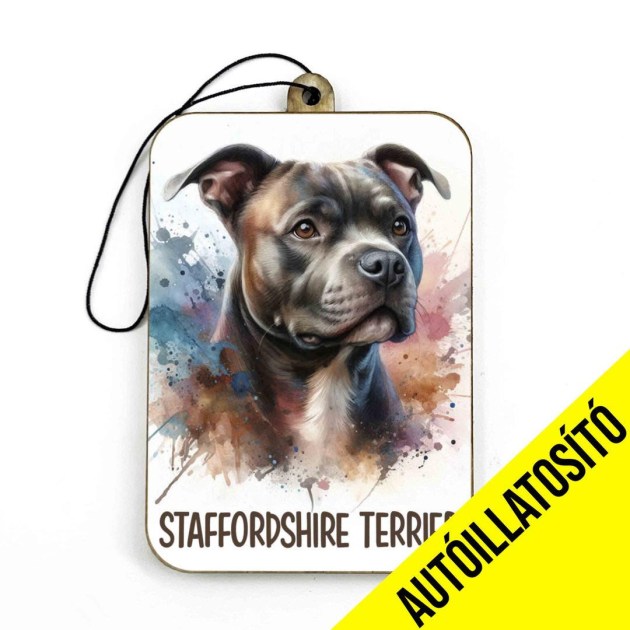 Ill060 Sotetbarna Staffordshire Terrier Autos Kiegeszito Kutyas Autoillatosito