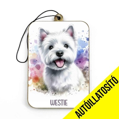 Ill068 Feher Westie Autos Kiegeszito Kutyas Autoillatosito