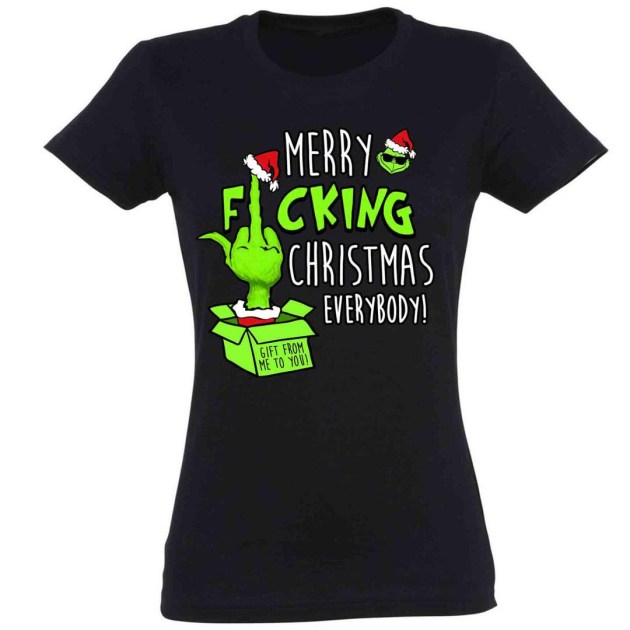 Karacsonyi Polo Merry Fcking Christmas Polo Noi Polo Pnx082 Fekete