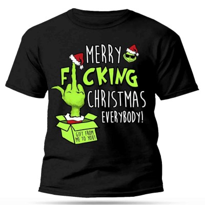 Karacsonyi Polo Merry Fucking Christmas Polo Ferfi Polo Px082 Fekete