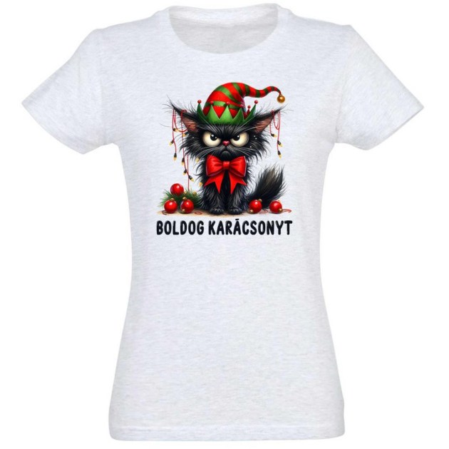 Karacsonyi Polok Vicces Karacsonyi Polo Boldog Karacsonyt Merges Fekete Macska Pnx301 Ash