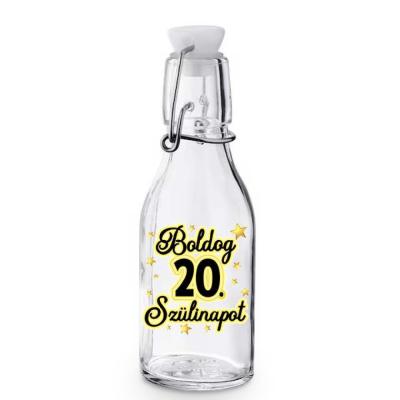 Kcs003 Korken Palack Tetovel Atlatszo Uveg Boldog 20. Szulinapot Ajandek 20. Szulinapra