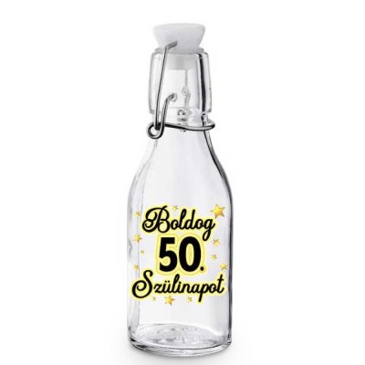 Kcs006 Korken Palack Tetovel Atlatszo Uveg Boldog 50. Szulinapot Ajandek 50. Szulinapra