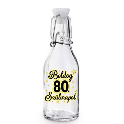 Kcs009 Korken Palack Tetovel Atlatszo Uveg Boldog 80. Szulinapot Ajandek 80. Szulinapra