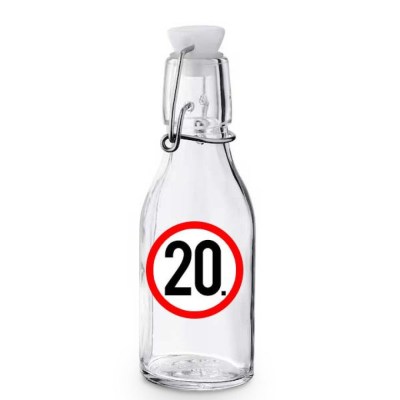 Kcs045 Korken Palack Tetovel Atlatszo Uveg 20 Karikas Ajandek 20. Szulinapra
